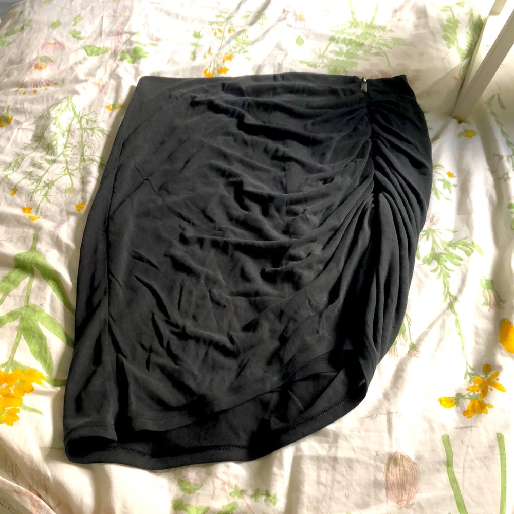 Grey a-line zipper skirt